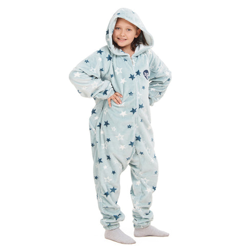 Snuggs Kids Blanket Onesie Pastel Blue Stars